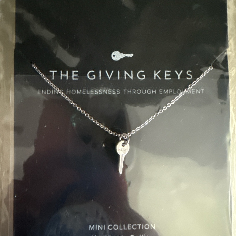 The Giving Keys Silver Minimalist Necklace with Key Pendant